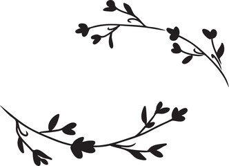 Elegant Hand Drawn Floral Branch Border Vector © Wid space
