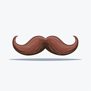 Stylized Brown Moustache Illustration