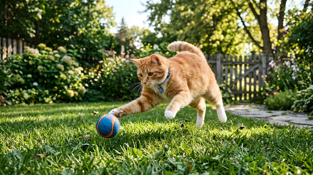 cat playing with ball