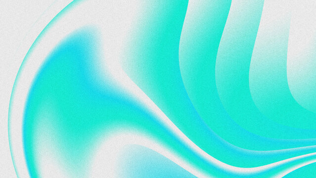 Abstract grainy gradient background with soft wavy curves in neon cyan and hyper aqua blue on a white base.