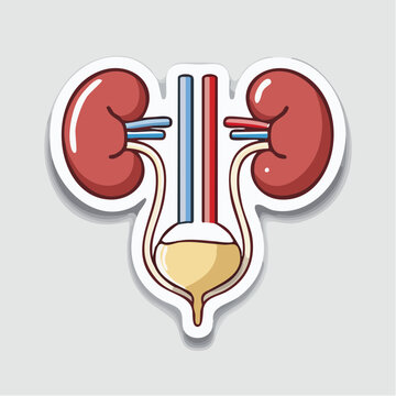 Illustration of the Human Urinary System