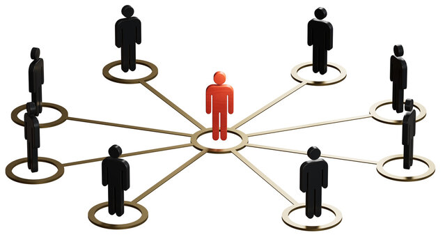 Group of cartoon characters - social networking concept. economic status and social achievement.Supports PNG files with transparent backgrounds.