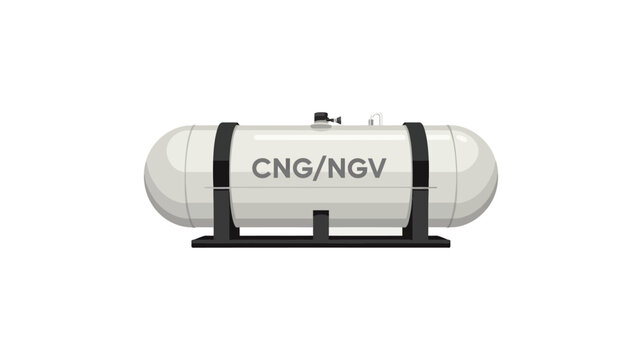 CNG NGV Fuel Tank Illustration Alternative Energy Gas Storage Transportation Concept
