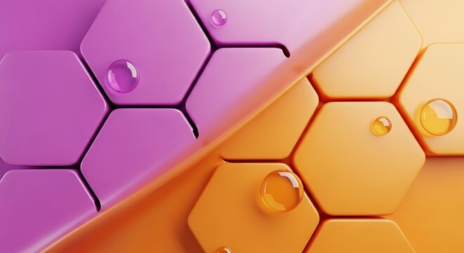 Hexagonal pattern with water droplets