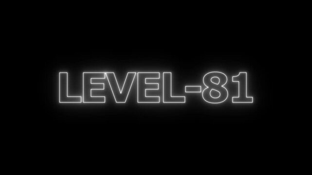 White neon outline text displaying level 81 on a solid black background for gaming interface