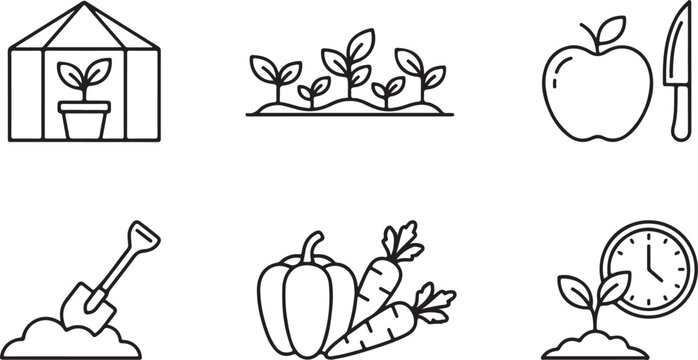 vector set of garden tools