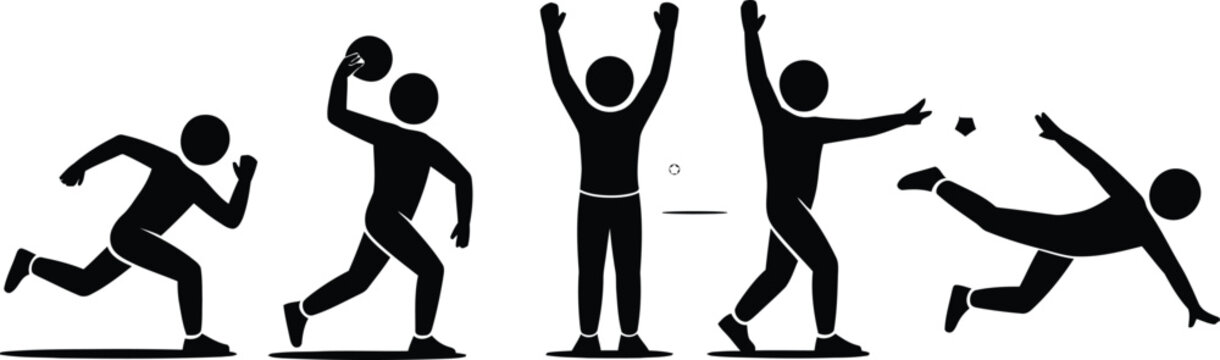 Baseball Player Action Sequence in Vector Illustration