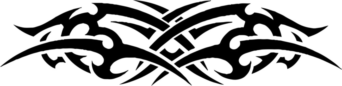 Symmetric Tribal Tattoo Art Design Ornament