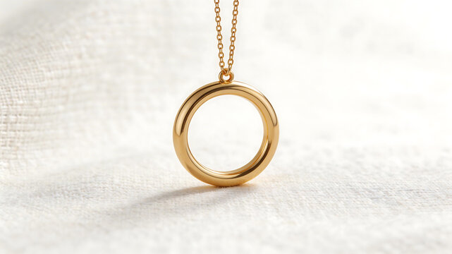 Gold ring pendant on chain ideal for sleek commercial backgrounds and title sequences