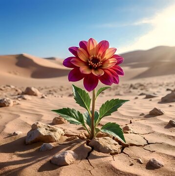 A beautiful flower bravely grown up in dessert soil which gives motivation that nothing is impossible if someone aim to do 