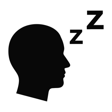 Sleeping person silhouette with zzz