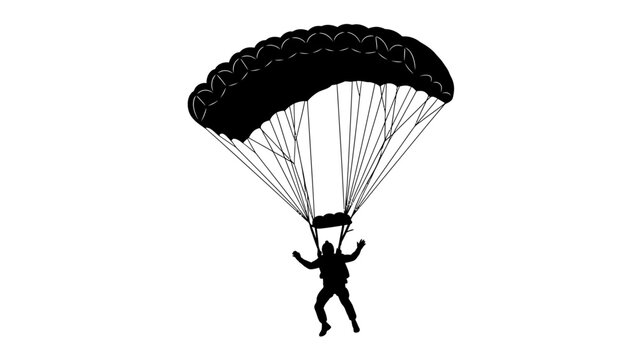 Person in black parachute gear.