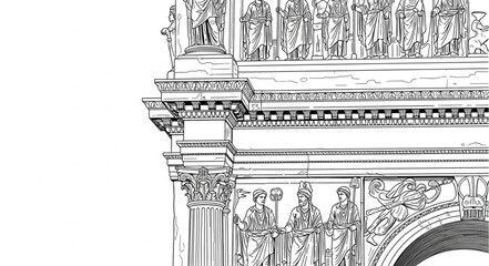 Detailed architectural drawing of a historical monument. © Adit