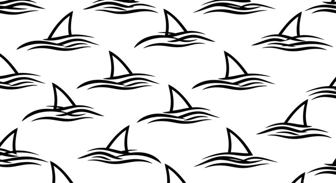 Shark fin silhouette pattern