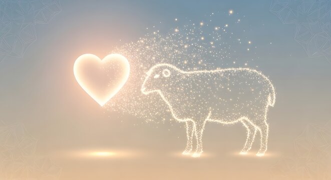Light of Sincerity &ndash; Elegant Eid al-Adha Sacrifice Illustration