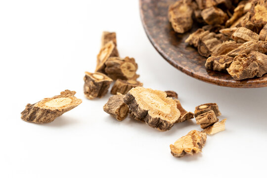 Chinese Inner Mongolia Produced Chinese Medicinal Material Fangfeng White Background