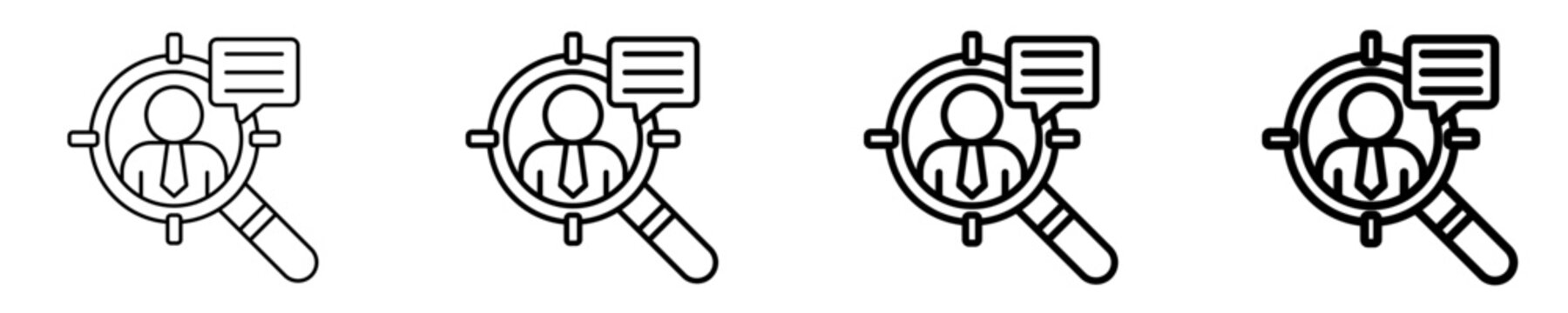 Candidate Search Icon Set Different Style Collection