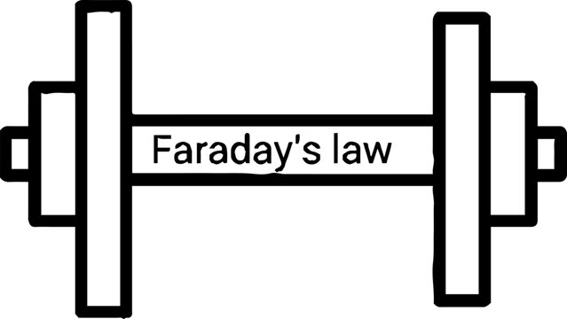 Faraday's law scientific concept on dumbbell icon