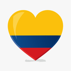 Fototapeta premium Heart shape with Colombian flag colors