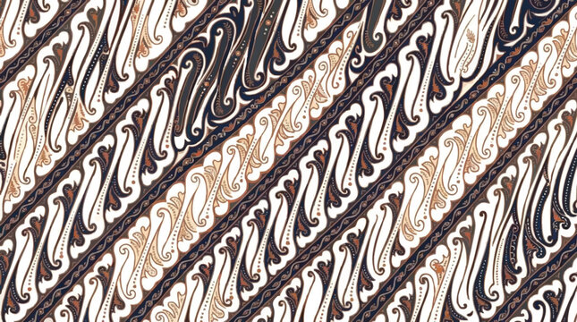 Elegant Traditional Indonesian Batik Parang Pattern Background
