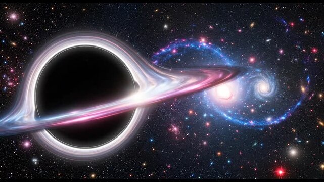 Supermassive black hole pulling gas from two distant spiral galaxies