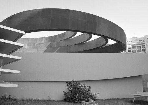TEL AVIV ISRAEL NOVEMBER 06 2016: Design Museum Holon is museum in Israel. The building of the museum was planned and designed by Israeli architect and industrial designer Ron Arad an Bruno Asa.