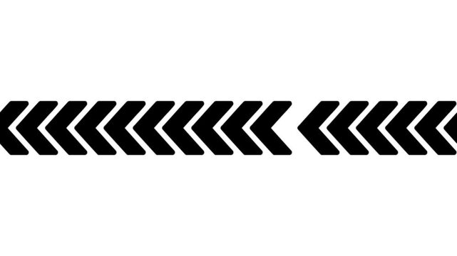 Animated black chevron arrow pattern moving right, seamless loopable directional for ui and motion