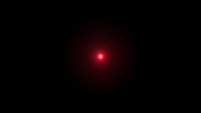 Pulsing red light orb glowing in dark void, abstract neon energy sphere, cinematic sci-fi background effect