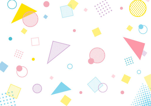 カラフルなポップで可愛い図形の背景素材