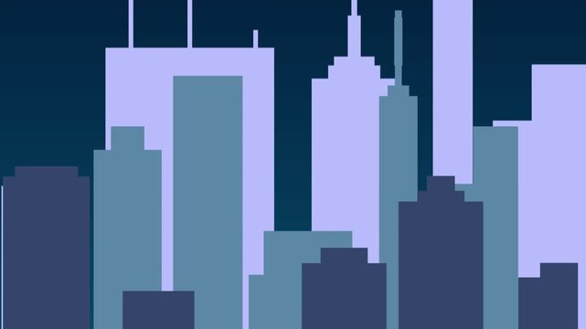 Retro **8-bit Pixel Cityscape Parallax** Scrolling Background Animation Loop 4K