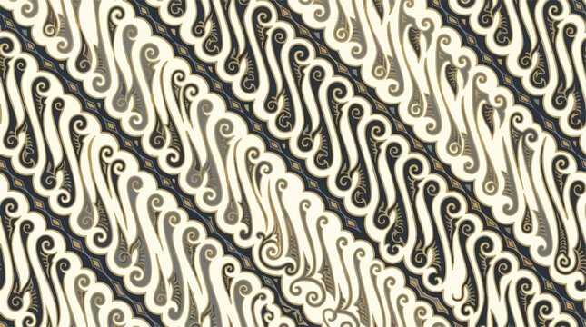 Traditional Indonesian Parang Batik Seamless Pattern Background