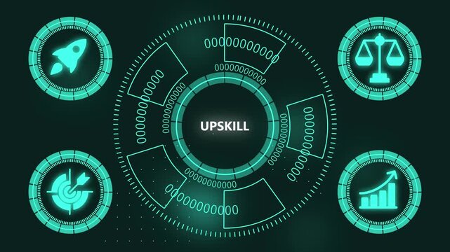 Upskill digital interface with business growth and hud