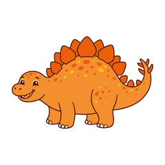 Naklejka premium Orange Dinosaur Back Plates