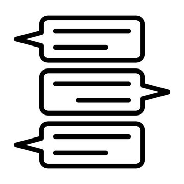Message Thread Icon - Black Outline
