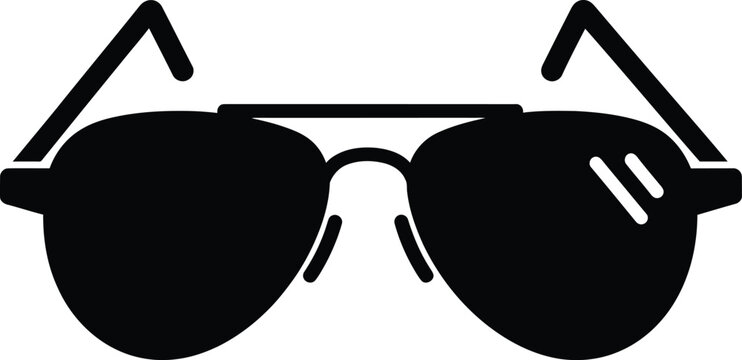 Black aviator sunglasses icon representing stylish eyewear and summer fashion accessories