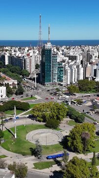 Three Crosses Terminal At Montevideo In Maldonado Uruguay. Pope Cross Landscape. Downtown District. Cultural Heritage. Three Crosses Terminal At Montevideo In Maldonado Uruguay. Tourism Landmark.