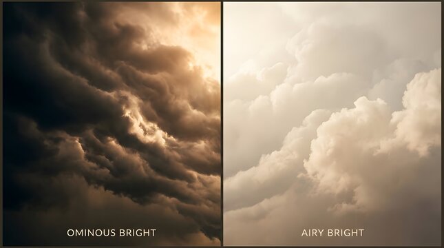 Ominous and airy cloud formations side by side