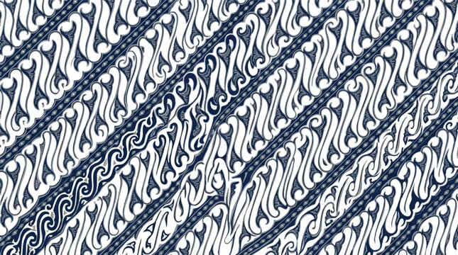 Abstract blue and white traditional batik parang pattern background