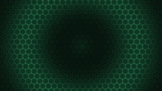 Emerald Green Hexagon Grid Background Futuristic Geometric Motion Animation 4K
