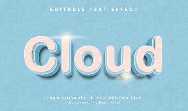 cloud vector text effect with modern style