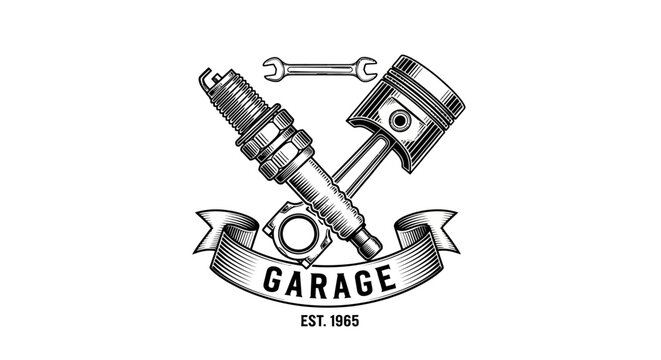 Piston and spark plug automotive parts.