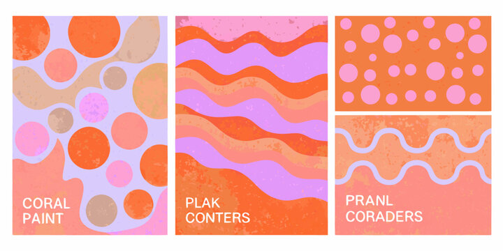 abstract coral and lilac patterned covers cohesive collection
