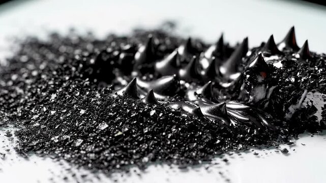 Close-up of metal drill bits and shavings.