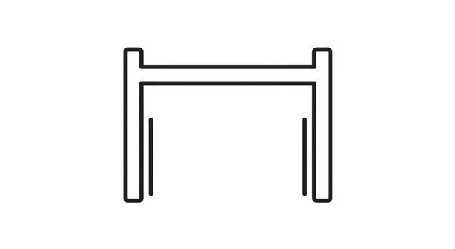 Simple Line Drawing of a Horizontal Bar Gym Equipment Icon