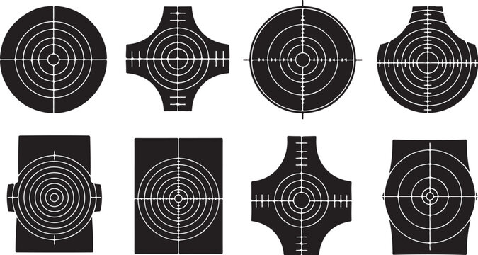 Various Target Practice Aiming Bullseye Designs Set