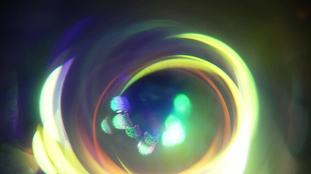 Neon Space Tunnel. Abstract Portal Futuristic Trippy Background