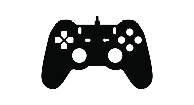 Game controller silhouette on a white background