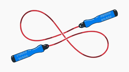 Obraz premium Rope Loop: Illustrating movement and exercise, a vivid illustration of a single skipping rope in a dynamic form, ready for action and fitness. 