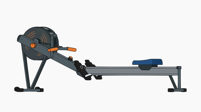 Modern Rowing Machine: A sleek and contemporary rowing machine, designed for a full-body workout, stands ready for action, embodying fitness and exercise.