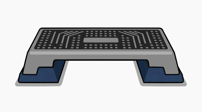 Step Aerobic Platform: A modern, sleek step aerobic platform, a cornerstone of fitness, stands ready for an invigorating workout session. Focus on the geometry and design.
